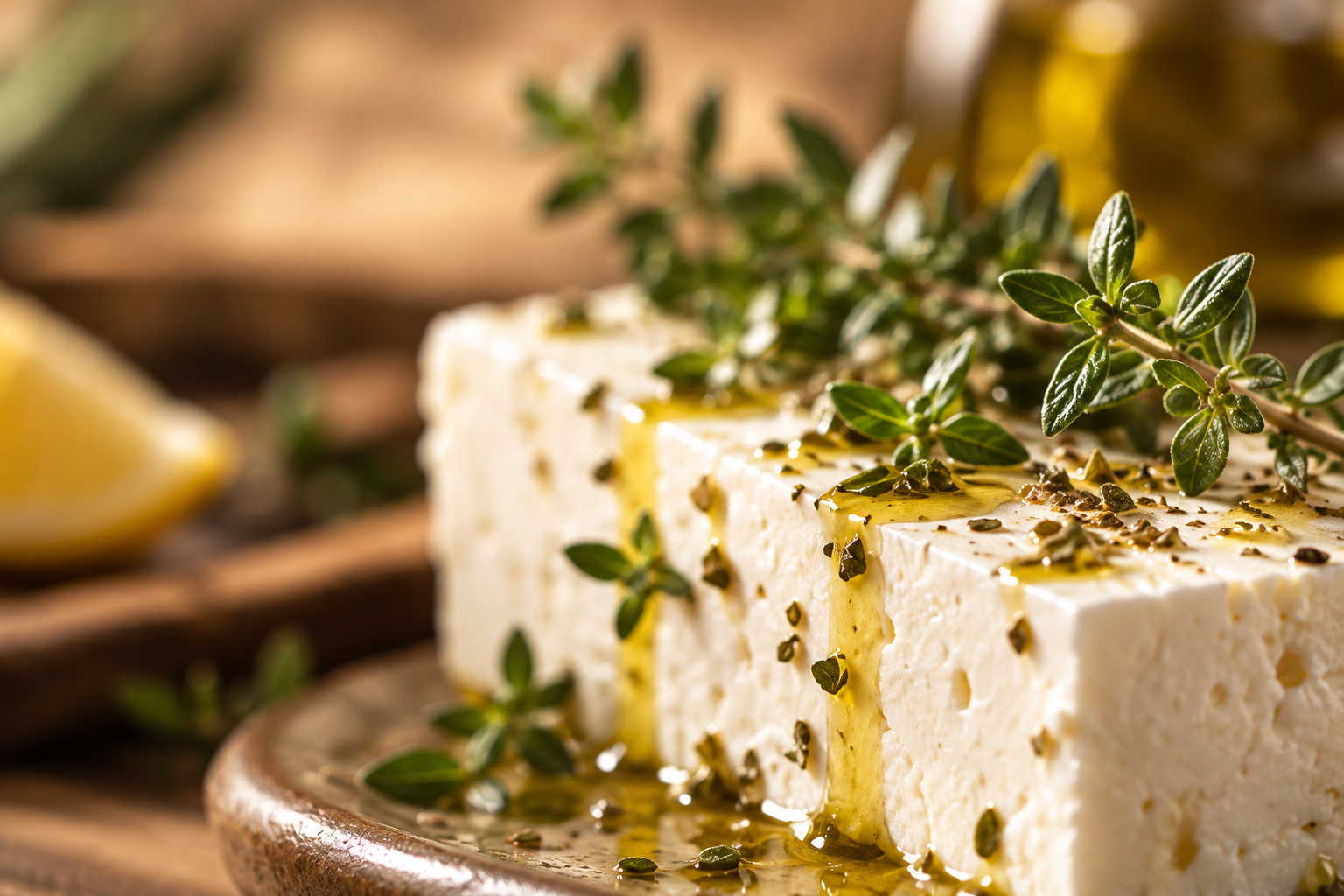 Feta met kruiden en olijfolie